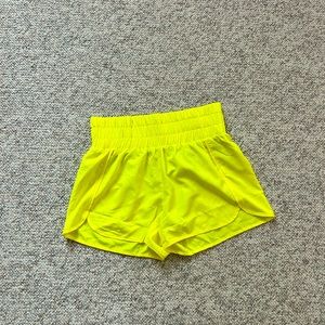 Neon yellow athletic shorts